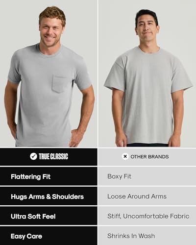 True Classic Mens T-Shirts – Pocket T Shirts for Men, Mens Pocket Tee Shirts Multipack, Cotton Crew Neck Work T Shirt for Men4