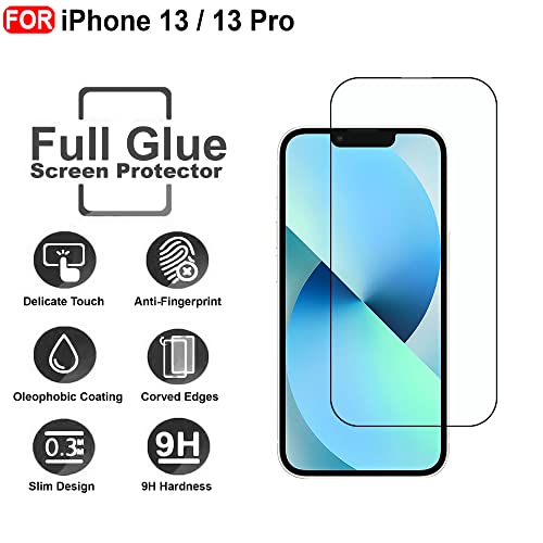 CEDO Tempered Glass for iPhone 13/13 Pro | Screen Protector Full HD Quality Tempered Glass Anti-Scratch Edge to Edge Coverage with Easy Installation Kit (Black) 4 41BdIka4lDL
