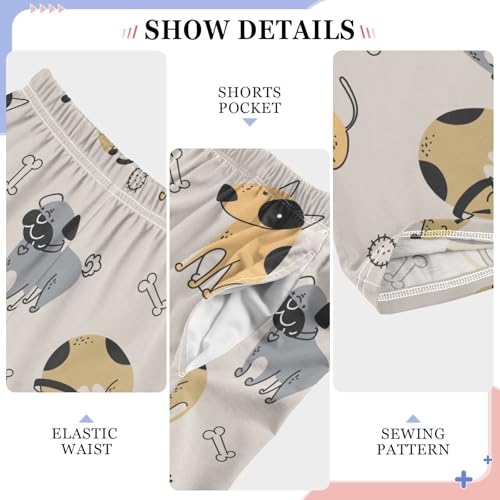 Boys' Pants Dog Cute Funny Long Bottoms Jogger Pants Elastic Waist Trousers with Pockets S-XL4