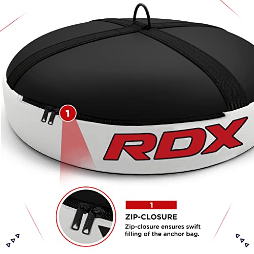 RDX Floor Anchor for Punch Bag Double end Speed Ball, Non Tear Maya Hide Leather, Heavy Duty D Ring, Easy Zipper Closure, Maximum Swing Reduction for Boxing MMA, Muay Thai, Kickboxing Training Bags