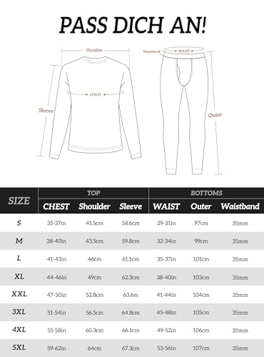 DAVID ARCHY Conjunto Térmico Hombre Ropa Interior Térmica Running Esquí Ciclismo Fitness Contiene Mezcla de Lana y Seda de Morera Cálido y lujosamente Suave Absorbe la Humedad para -10 °C a 0 °C - imagen 8