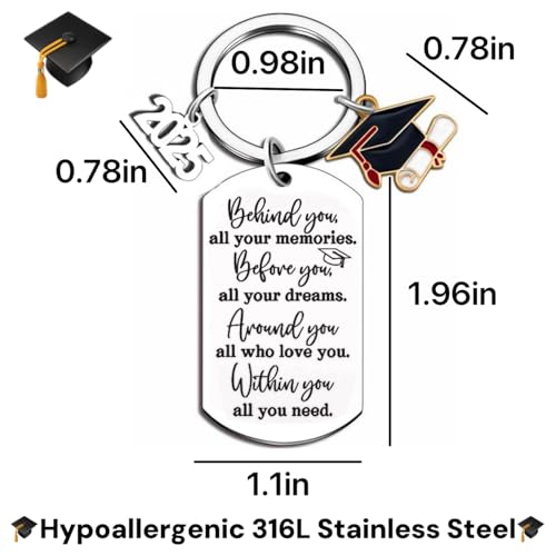 Image of 2025 Graduation Gifts for Her Him Class of 2025 Keychain for Middle High School Seniors College Master Degree Phd