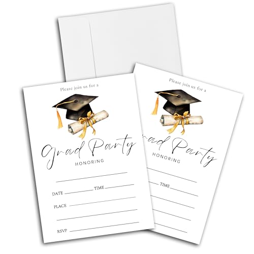 IKFRGN Graduation Party Invitations 2026 - Set Of 20 Graduation Invitations Class of 2026 With Envelopes - Graduation Announcements 2026 - High School College Grad Party Favors & Supplies - A04