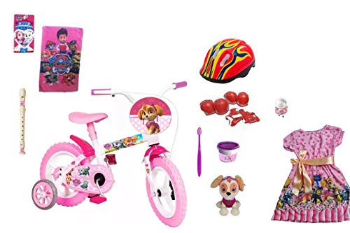 Bicicleta Patrulha Canina Feminina com 10 itens