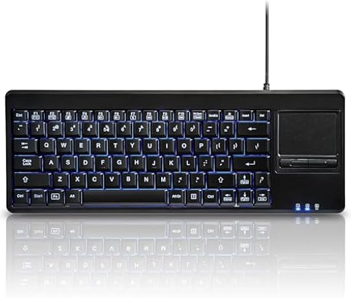 Perixx PERIBOARD-315 H US, Backlit Keyboard with Touchpad - Wired USB Interface with 2xUSB Hubs - Blue Backlit Feature - US English Layout | Ya disponible en tu tienda friki favorita! En mundofriki.es!