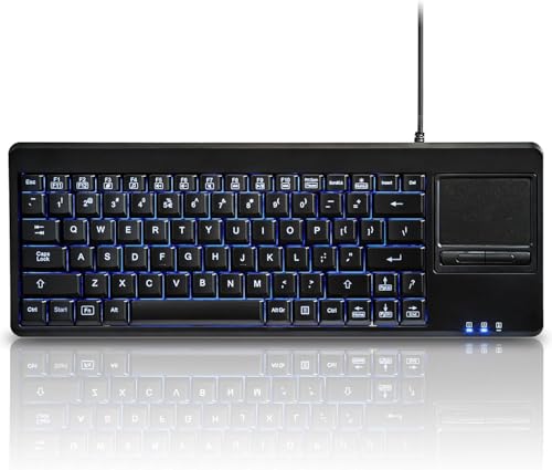 Perixx PERIBOARD-315 H US, Backlit Keyboard with Touchpad -