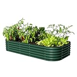 Vego garden Raised Garden Bed Kit, 17' Tall 10 in 1 Jumbo Modular Raised Garden Beds Metal Planter...