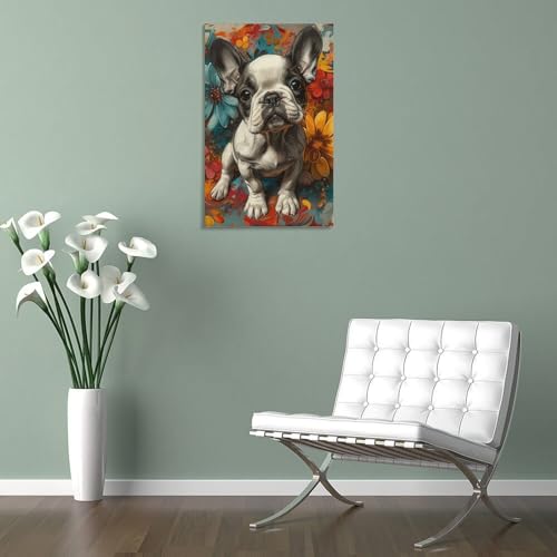 Tableau Smile Dog Murale Impression Toile Décoration Salon 30x45cm - 5