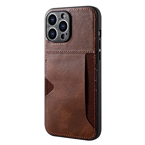 Coque arrière en cuir iPhone 14 13 Pro Max étui portefeuille porte-carte pour le quotidien