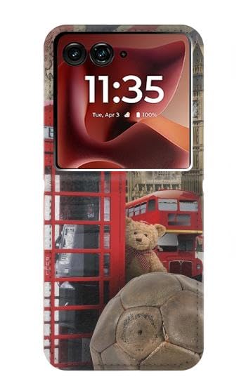 Étui en cuir Motorola Razr 70 Ultra housse vintage British chic