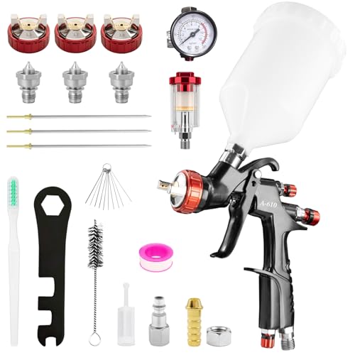 A610 LVLP Paint Spray Gun Kit with Nozzles