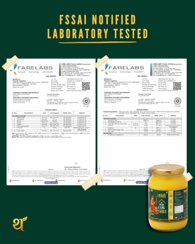 Image of THAROHI Desi Cow Ghee (1 litre) | Traditional Bilona Method | A2 Desi Cow Ghee | Ethically Raised Cows | Single Farmer Produced | Lab Tested | 1000 ml