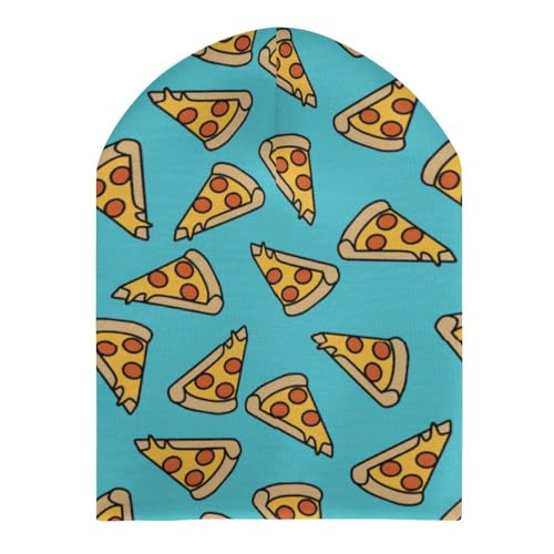 Funny Pizza Pattern Kids Beanie Hat for for Girls Boys Children Cap Winter Knitted Chemo Cancer Headwear Accessories Gifts Decoration Black3
