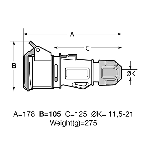 FAMATEL – Base móvil IP44 | 2P+T | 16A | 220-240V | Azul