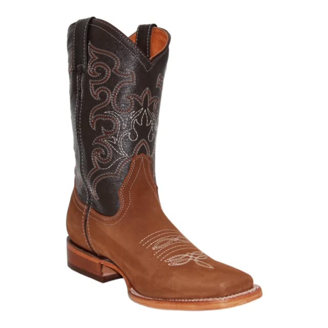 Men's Genuine Leather Square Toe Cowboy Boot