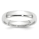 14k White Gold 4mm Comfort Fit Plain Classic Wedding Band Ring Size 6.5