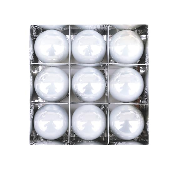 Boules de Noël nacrées de 8 cm idéales pour une décoration de table festive