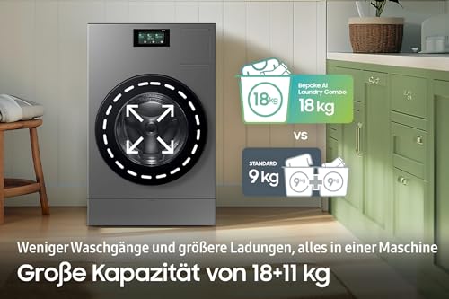 Lave-linge sèche linge SAMSUNG 18/11kg Bespoke AI Laundry Combo WD18DB8995BZT2