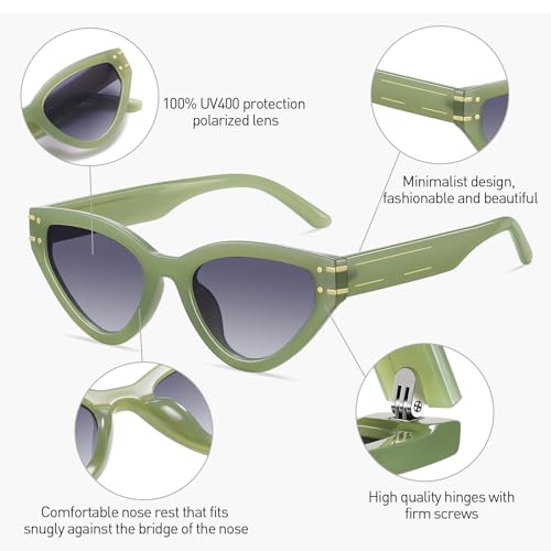 Cat Eye Sunglasses for Women Trendy Classic UV400 Protection Triangle Frame Cateye Sun Glasses3
