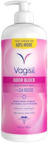 Vagisil Feminine Wash for Intimate Area Hygiene, Odor Block, Gynecologist Tested, Hypoallergenic, 16.9 oz with Pump