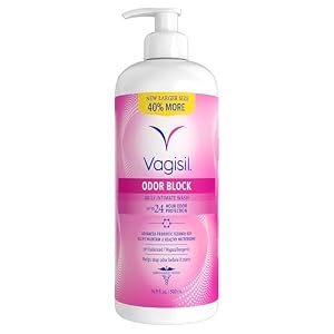 Vagisil Feminine Wash for Intimate Area Hygiene, Odor Block, Gynecologist Tested, Hypoallergenic, 16.9 oz with Pump