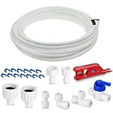 AOBETAK - Juego de tuberías de agua para nevera, filtro de agua para nevera de estilo europeo y americano (tubo de 1/4")