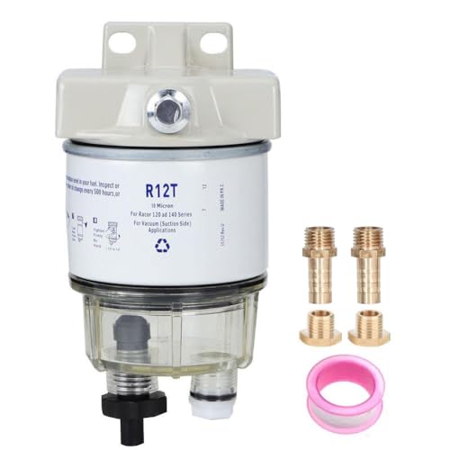 R12T Kraftstofffilter für Boote, 30Gph R12T 120AT Boot Rotation Kraftstofffilter Marine Rotation Kraftstoff Wasserabscheider, Für Öltanker, Schnellboot Racor 120 & 140 Serie