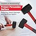 6-Piece Rubber Mallet Hammer Set with 2lb Dead Blow - 3lb Sledge & Stoning - 16oz Ball Peen Claw Hammers | Anti-Vibration Fiberglass Handles for Construction Metalworking Automotive & DIY Projects