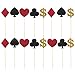 Produktbild PRETYZOOM 27 Stücke Casino Kuchen Topper Glitzer Cupcake Picks Spielkarten Tortenstecker Geburtstag Kuchen Dekoration für Poker Spiel Hochzeit Brautdusche Las Vegas Party Deko