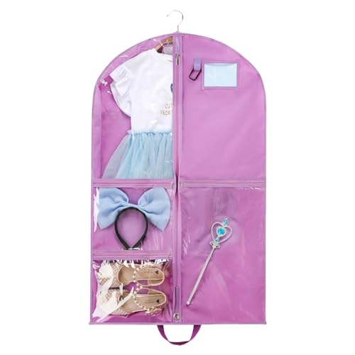 REDYY Garment Bags,Kids Dance Costume Storage Bag Waterproof Garment with 5 Zippered Pockets Foldable Travel Dress Container