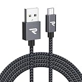RAMPOW Micro USB Cable 10ft, Extra Long Charging Cord, QC 3.0 Fast Charge & Sync USB Cable, Braided Android Charger Cable for Samsung Galaxy S7 Edge S6 S5, Moto, LG G4, HTC - Space Gray