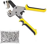 Portable Hand Press Grommet Tool Hole Punch Tool Hand Eyelet Press Hole Punch Tool for Vinyl Banner Sign Pilers with 500pcs Yellow Grommets(Die Set Cannot Be Changed)