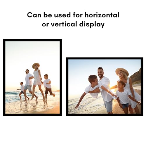 Americanflat 16x12 Picture Frame with Polished Plexiglass - Streamline Collection - Thin Border Picture Frame for Wall Display - Hanging Hardware Included - Black