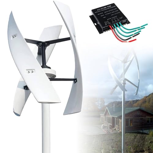 Pionowy generator wiatru 10 000 W z łopatkami spiralnymi 89 cm i kontrolerem - magnetyczny domowy do ładowania baterii i zasilania poza siecią