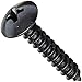 Steel Sheet Metal Screw, Black Oxide Finish, Truss Head, Phillips Drive, Type A, #6-18 Thread Size, 3/4" Length (Pack of 100)