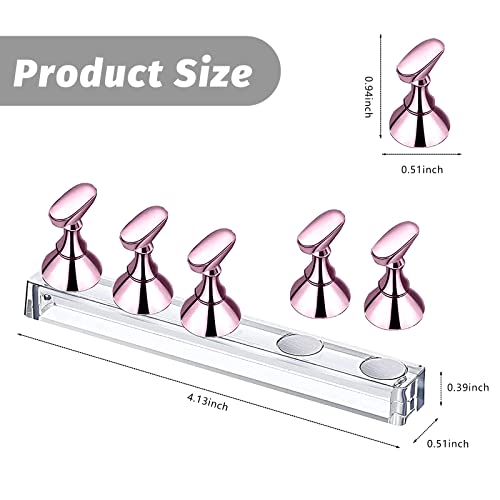 Ttxxontyely 4 Set Acrylic Nail Stand,Nail Practice Display Stand For Press On Magnetic Art Painting Stand Holder Nail Holder Tip For Salon And Home Diy Manicure Tool (Pink) #TOP1