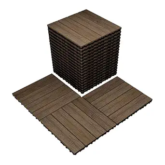 Composite Wood Patio Deck Tiles - 12