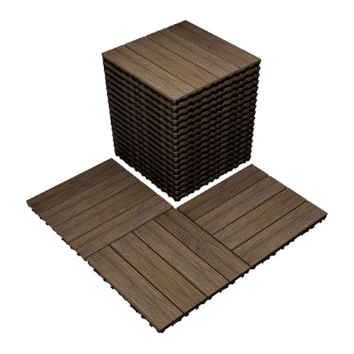 Composite Wood Patio Deck Tiles-12" x 12" Composite Deck Tiles 20...