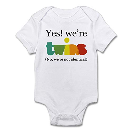 CafePress Yes! We're Twins (Fraternal) Infant Bodysuit Cute Infant Bodysuit Baby Romper Cloud