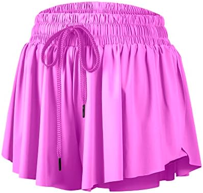 Blaosn Women Clothing Flowy Shorts for Women Gym Yoga Athletic Workout Running Sweat Spandex Skirt Cute Teen Girls High Waisted Lounge Preppy Trendy Clothes Summer(S,Water Pink)