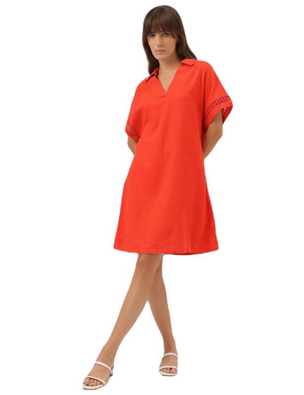 white linen high neck dress Women's White Linen Pleated Maxi Shirtdress main image 1