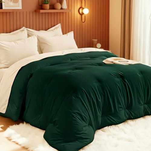 Easthome All Season Quilted Down Alternative Comforter King Emerald Green