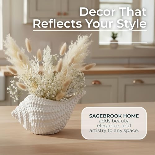 Decorative Planter Pot with Seashell Pattern– Ceramic Stoneware Outdoor and Indoor Plant Pot – Modern Garden and Home Decor Ceramic Planters – Stylish Pots for Plants with Drainage - 10", White by Sagebrook Home - Image 6