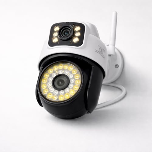 Image of JK Vision Wireless Outdoor Mini PTZ 4G 5mp Smart Security Camera, Dual Lens IP Camera with Color Night Vision, Motion Detection, Two-Way Audio, Waterproof CCTV Camera with App Remote Viewing.