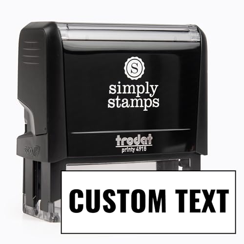 Custom Text Office Stamp | 4 Different Sizes | 20 Designs | Multiple Color Options | Up to 3 Lines of Text | Perfect for Quick Validation of Office Documents (Custom Text, Xtra Wide)