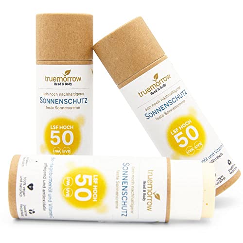 Produktfoto von truemorrow Sonnenstick LSF 50 | feste Sonnencreme in Papierhülse | zertifizierte Naturkosmetik Made in Germany |&hellip;