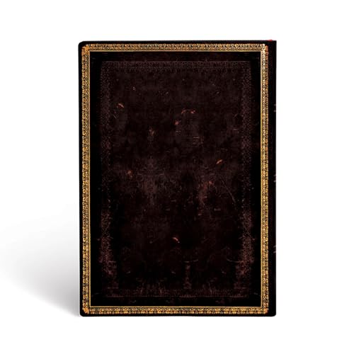 Paperblanks - Faux Leder schwarzes Marokkoleder - Notizbuch Midi Flexi Liniert - 176 Seiten, Midi (180 x 130)