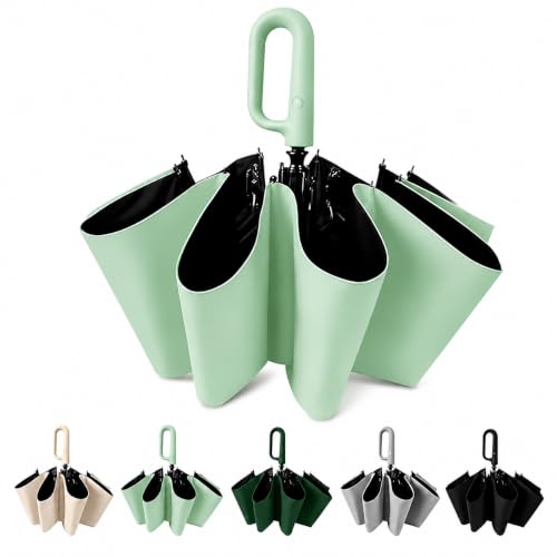 Image of LANBRELLA Portable & Folding Travel Umbrella, 3 Fold, Auto Open Close, Water Resistant, Windproof, with Carrying Handle