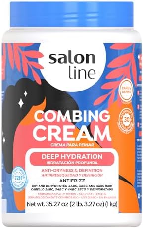 Salon Line, Hair Cream, Leave-In Cream, Deep Hydration, Vegan – Wavy Hair, Curly Hair & Coily Hair, 35.27 Oz