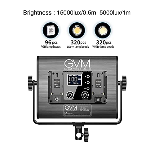 Image of GVM RGB LED Video Light, Photography Lighting with APP Control, 1000D Video Lighting Kit for YouTube Studio, 3 Packs Led Panel Light, 3200K-5600K, 8 Kinds of The Scene Lights, CRI 97